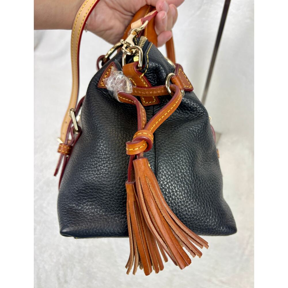 Dooney & Bourke NWT Bristol Satchel, Black Pebble Leather with Matching Pouch - Picture 3 of 16